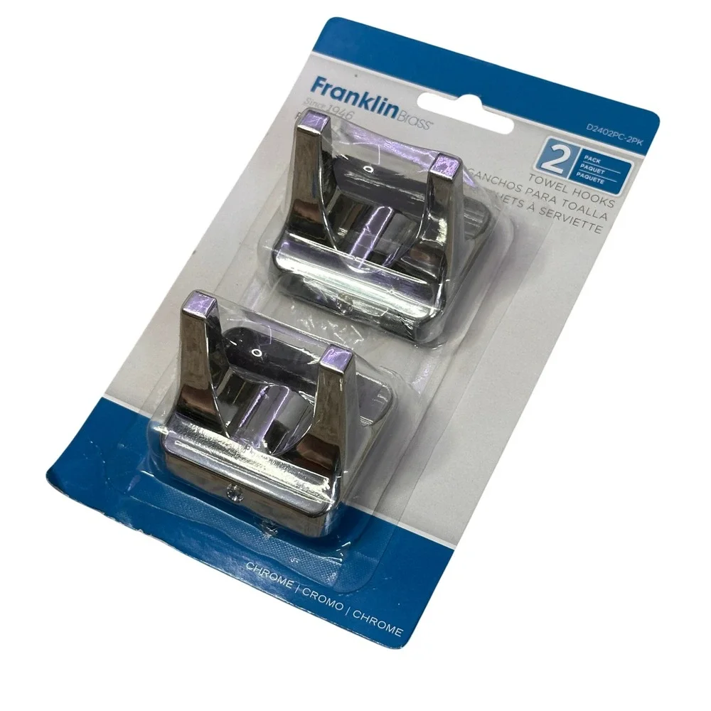 Franklin Brass Futura Chrome Towel Hooks 2‎ Pack Wall Mount D2402PC-2PK New